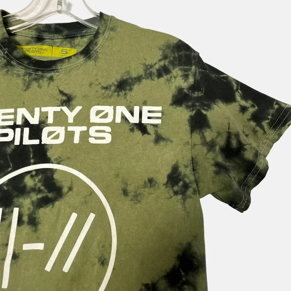 Twenty One Pilots The Bandits 2019 Tour T Shirt Green Tie Dye Mens Small S - Picture 4 of 8